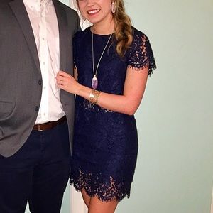 Turn Back Time Navy Blue Two-Piece Dress